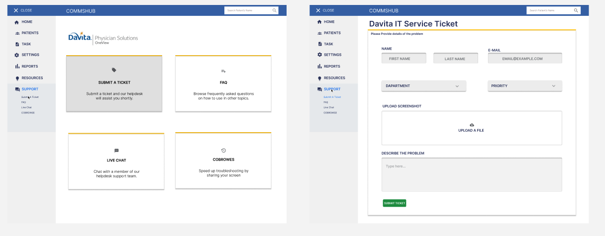 COMMs Hub Filter UI mockup second